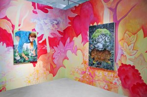 Installation_of_Exhuberant_Spring_Paintings_with_Handpainted_Mural_2016